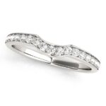 Curved Diamond Wedding Ring 1/4 carat 14k White Gold