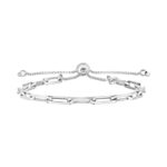 Sterling Silver Paperclip Chain Adjustable Bracelet (3.8 mm)