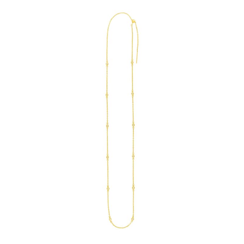 Endless Adjustable Diamond Pendant Chain in Yellow Gold (3.00 mm)