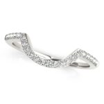 Curved Diamond Wedding Band 1/3 carat 14k White Gold