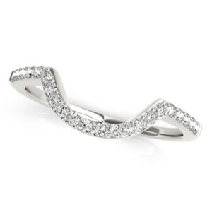 Curved Diamond Wedding Band 1/3 carat 14k White Gold