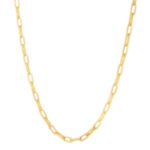 14k Yellow Gold Diamante Paperclip Chain Necklace (4.00 mm)