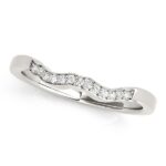 Wavy Diamond Wedding Ring 1/15 cttw 14k White Gold