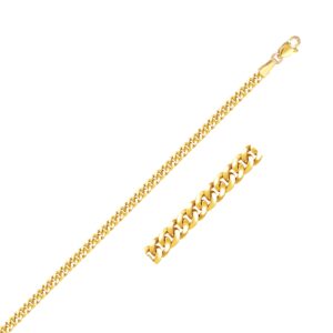 14K Yellow Gold Gourmette Chain Necklace 3.3mm