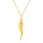 14k Gold Abstract Swirl Pendant Necklace