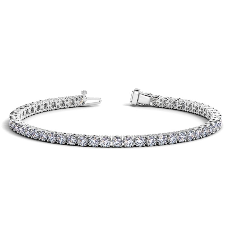 6 Carat Lab Grown Round Diamond Tennis Bracelet 14k White Gold