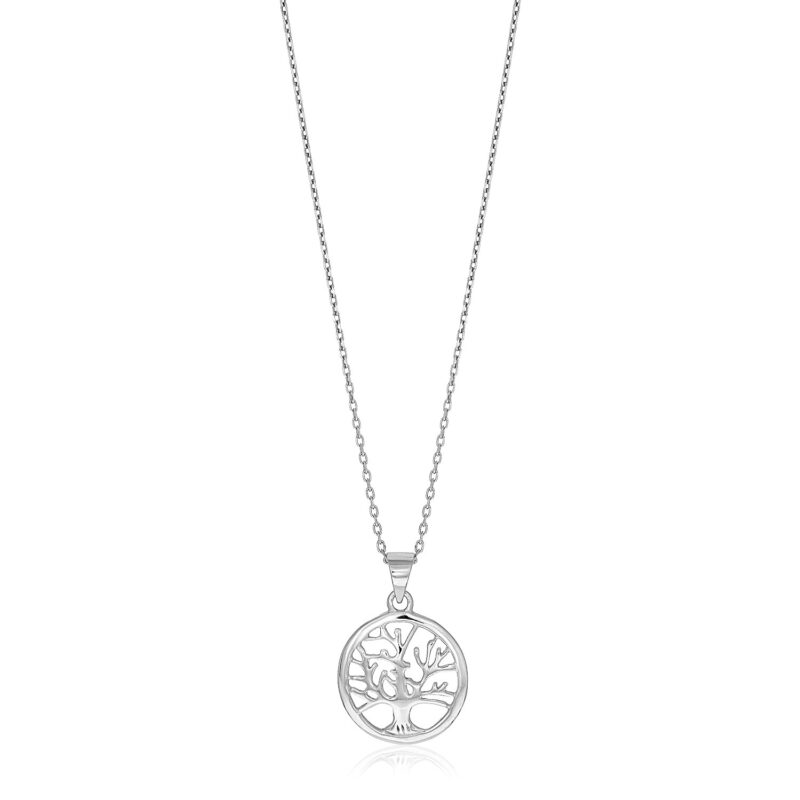 Tree of Life Necklace 925 Sterling Silver Round Pendant