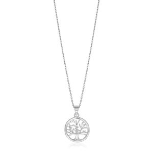Tree of Life Necklace 925 Sterling Silver Round Pendant