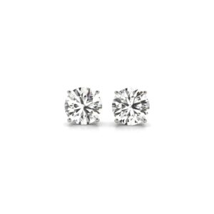 2 Carat Lab Grown Round Diamond Stud Earrings 14k White Gold