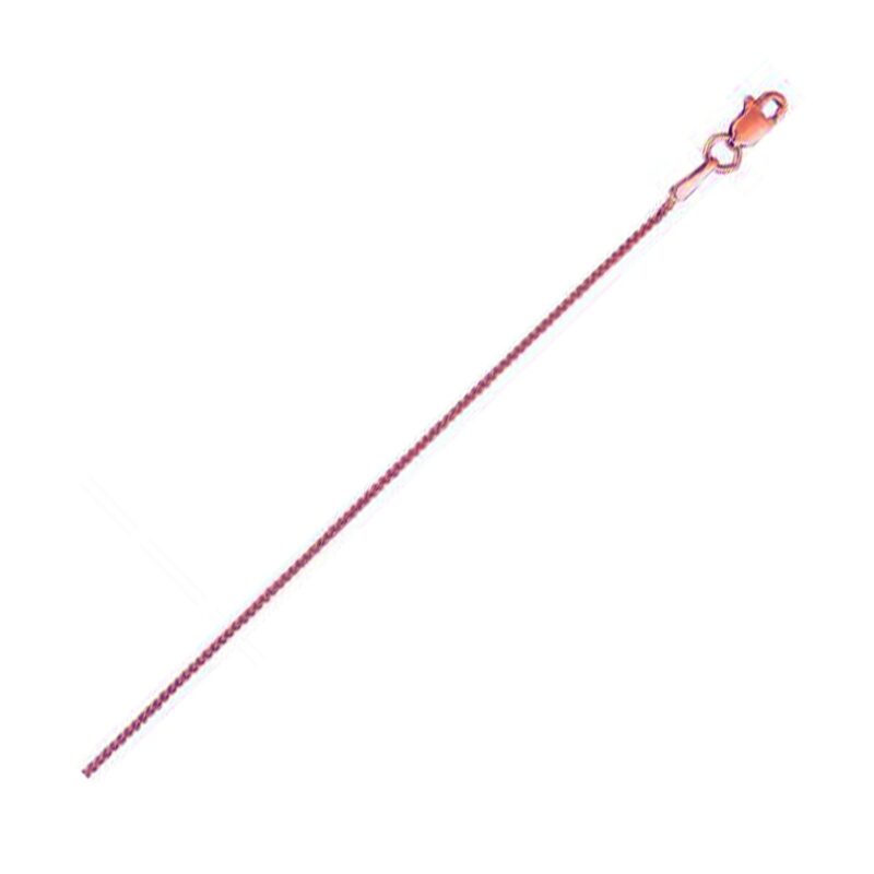 14k Rose Gold Round Wheat Chain Necklace 0.8 mm