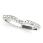 Pave Set Curved Diamond Wedding Band 1/5 cttw 14k White Gold