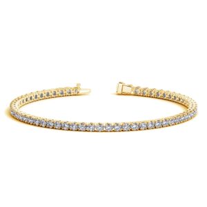 4 Carat Lab Grown Diamond Tennis Bracelet in 14k Yellow Gold