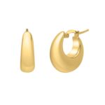 Medium Tapered Hoop Earrings 14K Yellow Gold