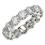 6 Carat Round Cut Diamond Eternity Ring Lab Grown FG/VS2 14k White Gold
