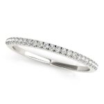 Classic Pave Set Diamond Wedding Band 1/8 cttw 14k White Gold