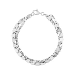 Three Strand Marina Link Bracelet 925 Sterling Silver (4.50 mm)