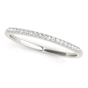 Round Thin Diamond Wedding Band 1/4 cttw 14k White Gold