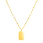 14K Yellow Gold Dog Tag Necklace 14K Yellow Gold Dog Tag Necklace