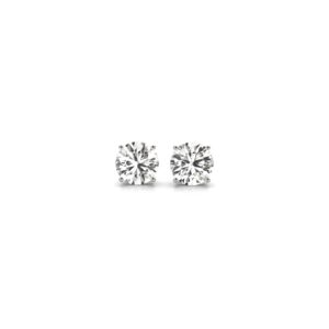 1 Carat Lab Grown Round Diamond Stud Earrings 14k White Gold