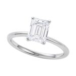 1.5 Carat Emerald Diamond Solitaire Ring Lab Grown IGI G/VS1 10K White Gold 1.5 Carat Emerald Diamond Solitaire Ring Lab Grown IGI G/VS1 10K White Gold