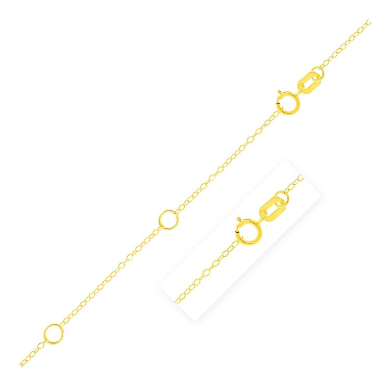 Double Extendable Piatto Chain in 10k Yellow Gold 1.3 mm 18 inch 45 cm