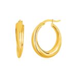 14k Gold Oval Hoop Earring (5x20mm)