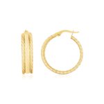 14K Gold Triple Row Hoop Earrings