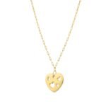 Cutout Heart Necklace in 14K Yellow Gold