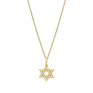 Star of David Necklace in 14K Yellow Gold