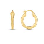 14k Gold Medium Bamboo Hoop Earrings