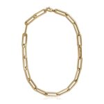 14k Yellow Gold Extra Wide Paperclip Chain Necklace