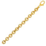 Textured Oval Link Bracelet in 14k Yellow Gold (8.70 mm)