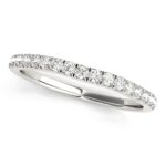 Curved Diamond Wedding Ring 1/3 carat 14k White Gold
