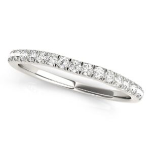 Curved Diamond Wedding Ring 1/3 carat 14k White Gold