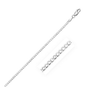 Curb Link Anklet 14k White Gold 2.6mm