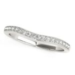 Curved Diamond Wedding Ring 1/4 cttw 14k White Gold