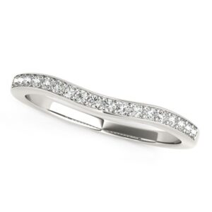 Curved Diamond Wedding Ring 1/4 cttw 14k White Gold