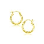 10k Gold Mini Hoop Earrings Polished (2x15 mm)