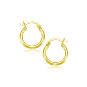 10k Gold Mini Hoop Earrings Polished (2x15 mm)