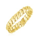 14k Yellow Gold LA Cubana Link Bracelet (14.00 mm) High Polish