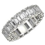 7 Carat Emerald Cut Lab Grown Diamond Eternity Ring 14k White Gold
