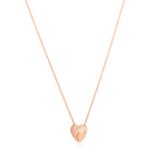 14k Rose Gold Scribbles Heart Necklace High Polish