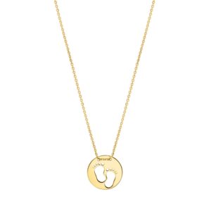 Baby Footprints Necklace in 10K Yellow Gold