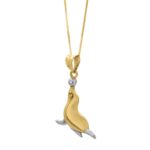 Seal Necklace in 10k Two Tone Gold