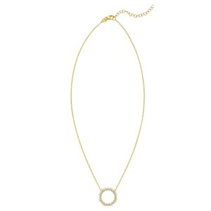 14K Yellow Gold Diamon Oro Circle Necklace