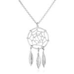 Sterling Silver 17 inch Necklace with Dream Catcher Pendant Sterling Silver 17 inch Necklace with Dream Catcher Pendant