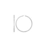 Large Hoop Earrings with Braid Texture Sterling Silver (3x20mm) Large Hoop Earrings with Braid Texture Sterling Silver (3x20mm)