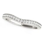 Curved Diamond Wedding Band 1/6 cttw 14k White Gold