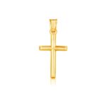 14k Yellow Gold High Polish Cross Pendant