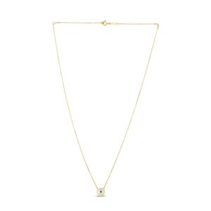 Mother Of Pearl Evil Eye Necklace 14k Yellow Gold